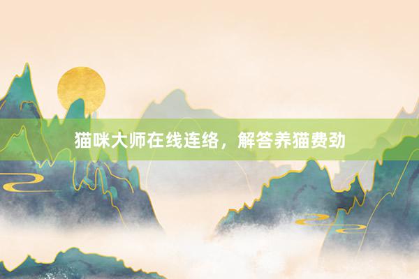 猫咪大师在线连络，解答养猫费劲